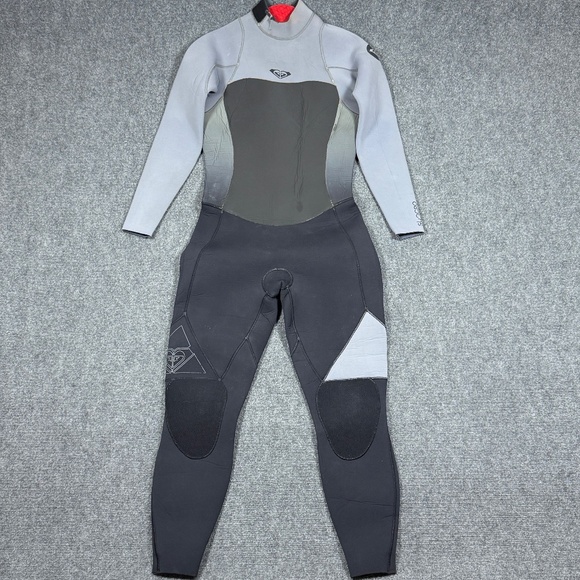 Roxy Syncro 4/3 GBS Back Zip Wetsuit Light Blue/Black Womens Size 8 0619 - Picture 1 of 11